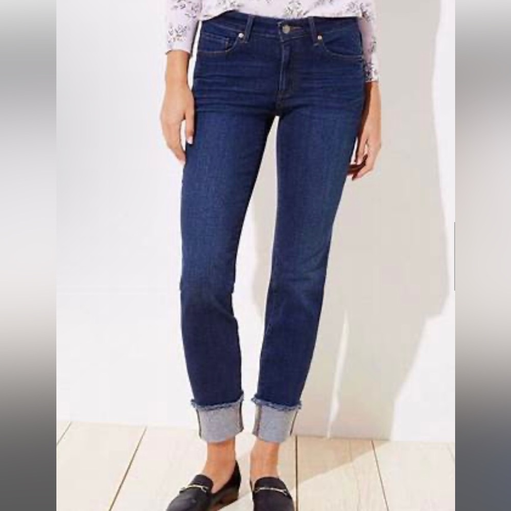 Loft Cuffed Modern Straight Jeans